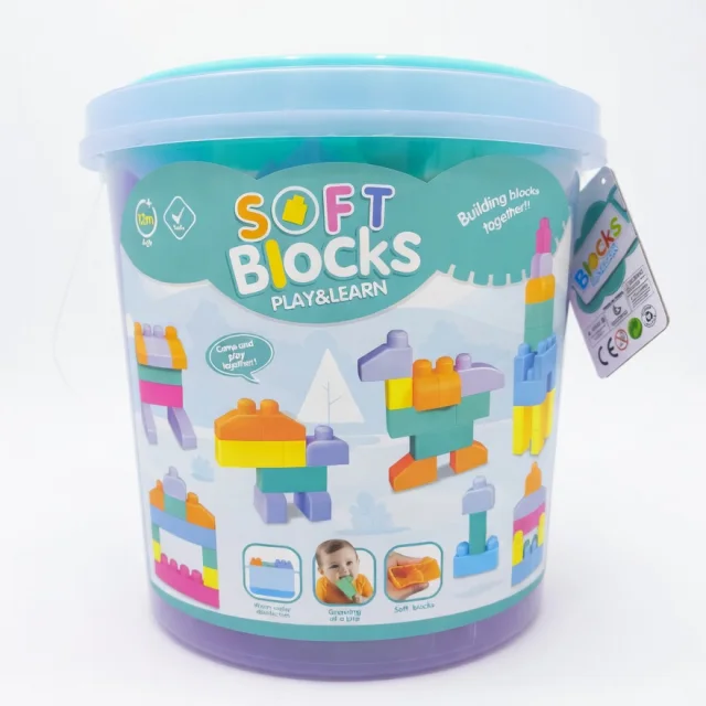 Soft Blocks Play & Learn Bucket