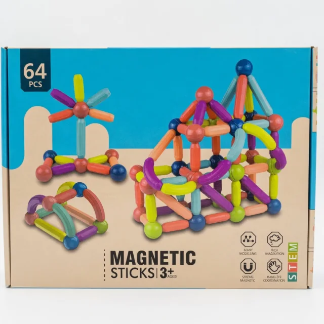 Magnetic Sticks and Balls โ 64 pcs (STEM)