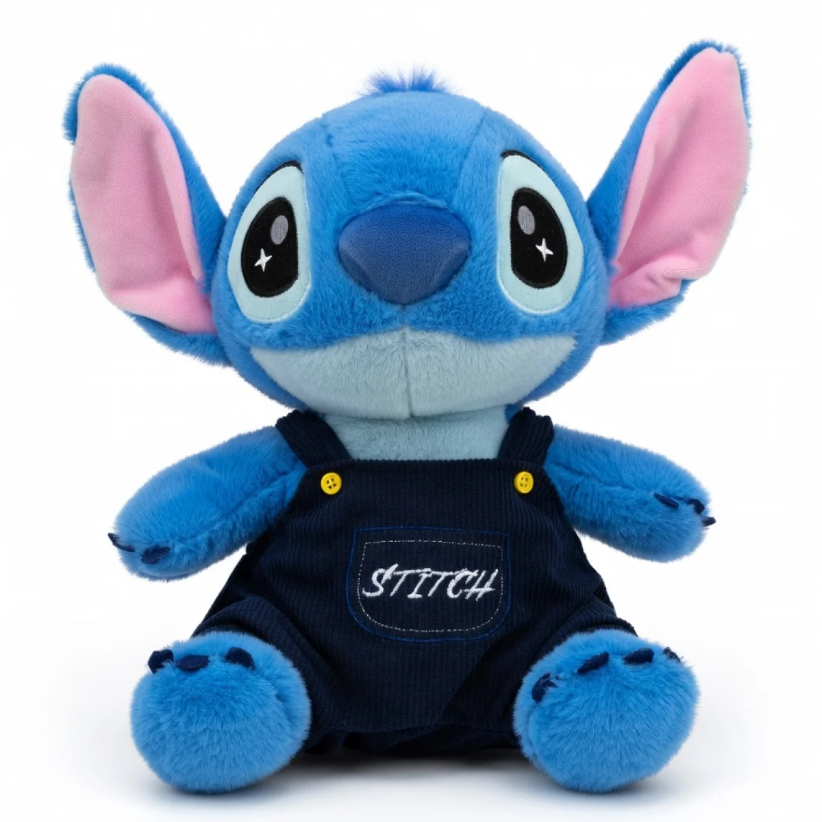 Stitch რბილი სათამაშო ჯინსის კომბინიზონში