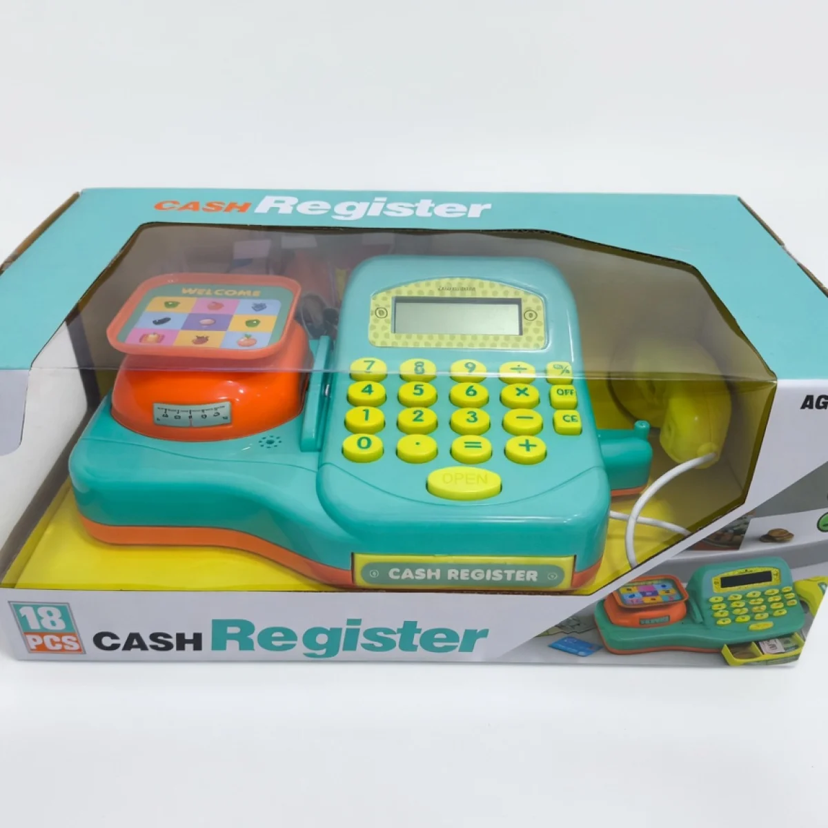 Cash Register Toy Set – 18 pcs (Lights & Sound)