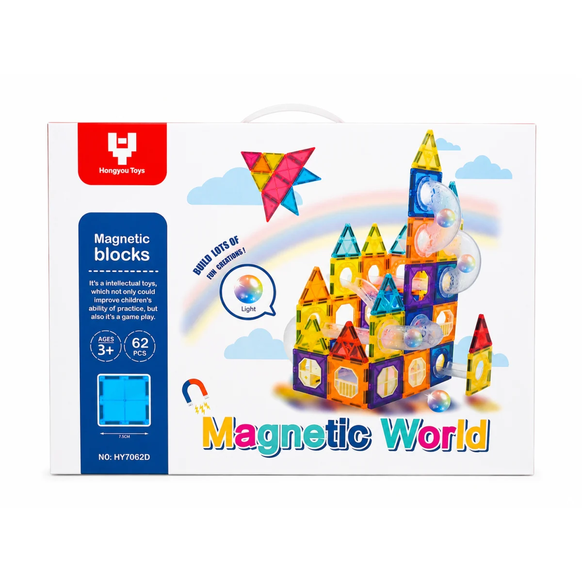 Magnetic World მაგნიტური ბლოკები – 62 ცალი (HY7062D)